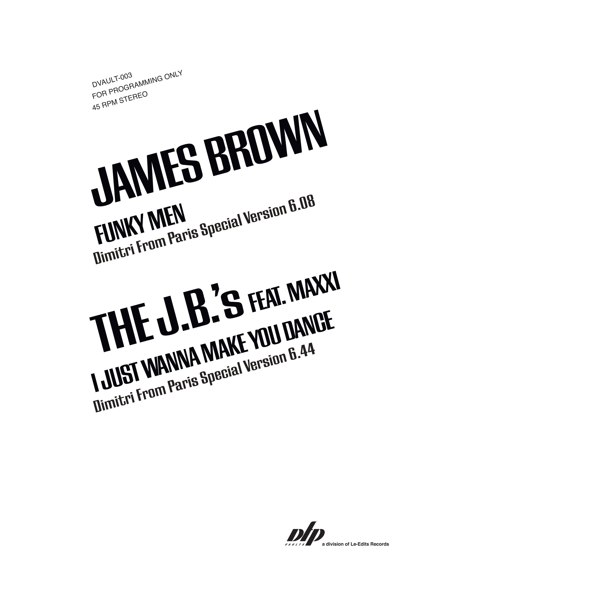 James Brown And The J.B.'s -  Special Versions By Dimitri From Paris