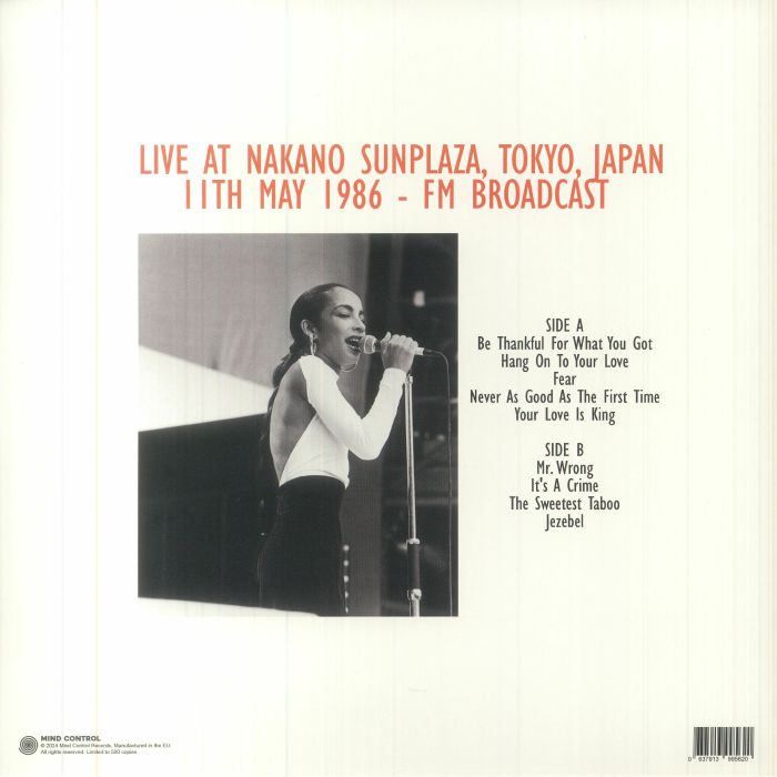 Sade – License To Love: Live at Nakano Sunplaza, Tokyo, Japan 11th May 1986 - FM Broadcast