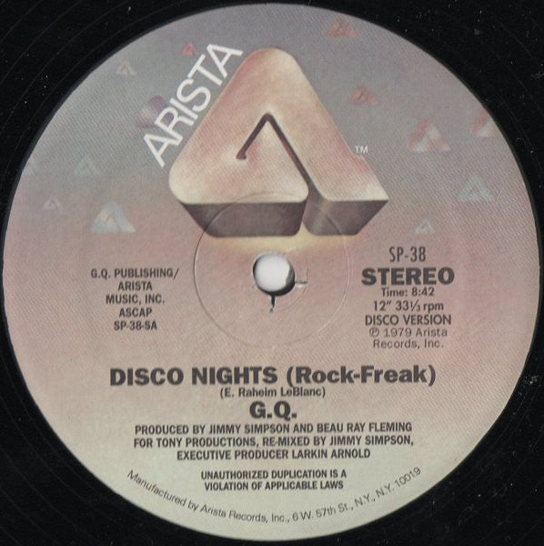 GQ – Disco Nights (Rock-Freak) / Standing Ovation