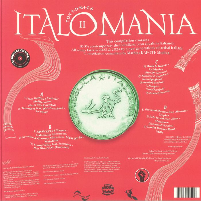 Kapote Presents Toy Tonics – Italomania II (The New Wave Of Italian Disco)