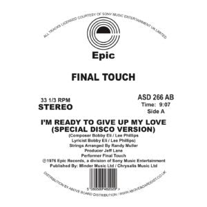 FINAL TOUCH / I'M READY TO GIVE UP MY LOVE (SPECIAL DISCO VERSION)