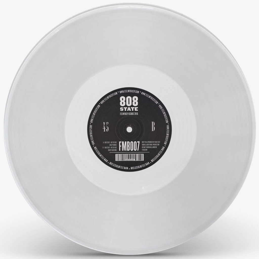 808 STATE / IN YER FACE (BICEP REMIXES) (WHITE VINYL REPRESS)