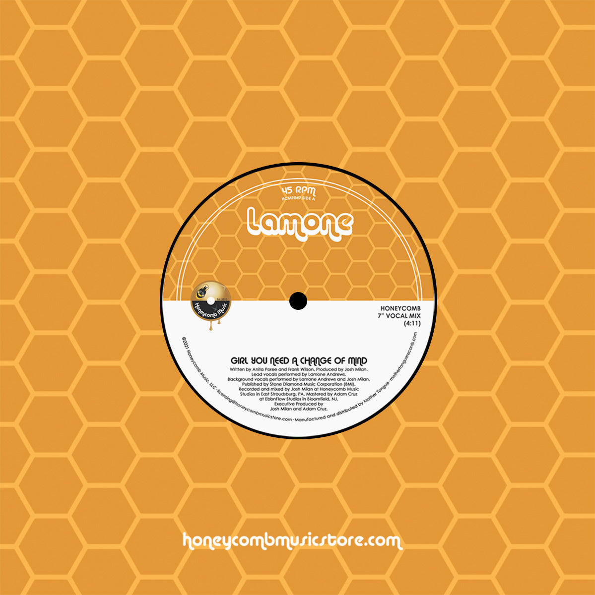 LAMONE / GIRL YOU NEED A CHANGE OF MIND (HONEYCOMB MIXES) (7 inch)