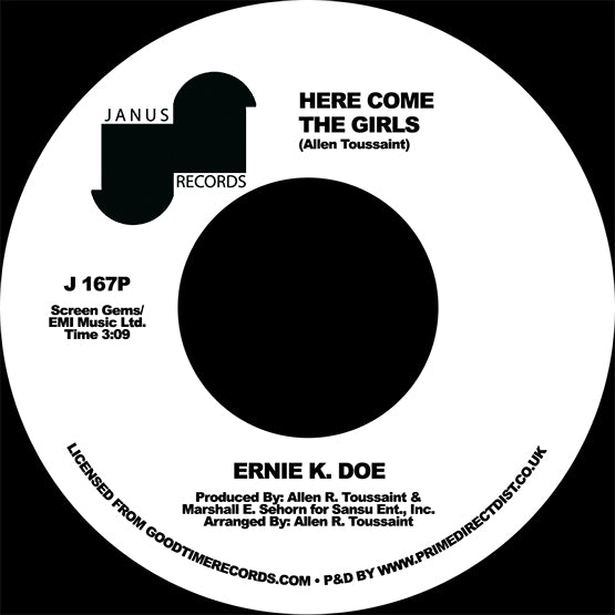 ERNIE K. DOE / HERE COME THE GIRLS / BACK STREET LOVER (7 inch) -RSD LIMITED-