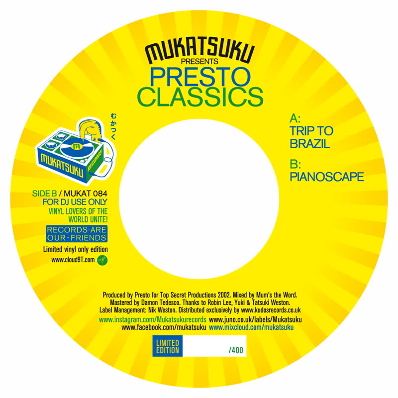 MUKATSUKU PRESENTS PRESTO / PRESTO CLASSICS : JAZZY INSTRUMENTAL GEMS (7 inch)