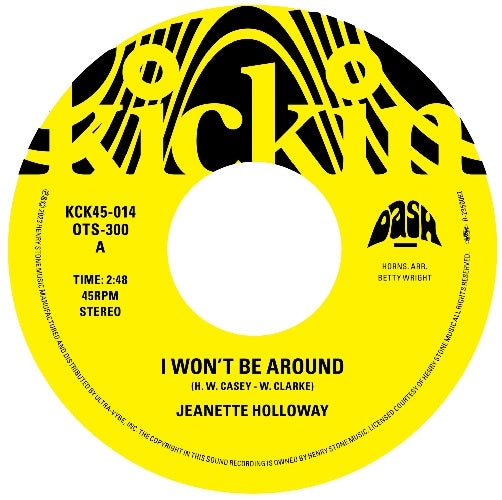 JANETTE HOLLOWAY / KICKIN PRESENTS T.K. 45 - I WON’T BE AROUN (7 inch)