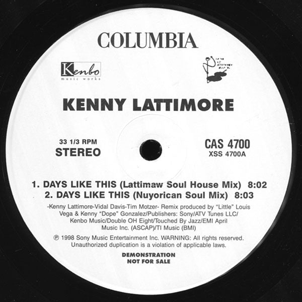 KENNY LATTIMORE / DAYS LIKE THIS (USED)