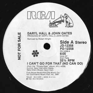 DARYL HALL＆JOHN OATES / I CAN'T GO FOR THAT (PROMO  /  USED)