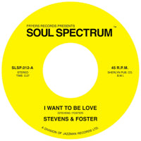 STEVENS & FOSTER / I WANT TO BE LOVE  /  WHAT WOULD I HAVE  (7inch)