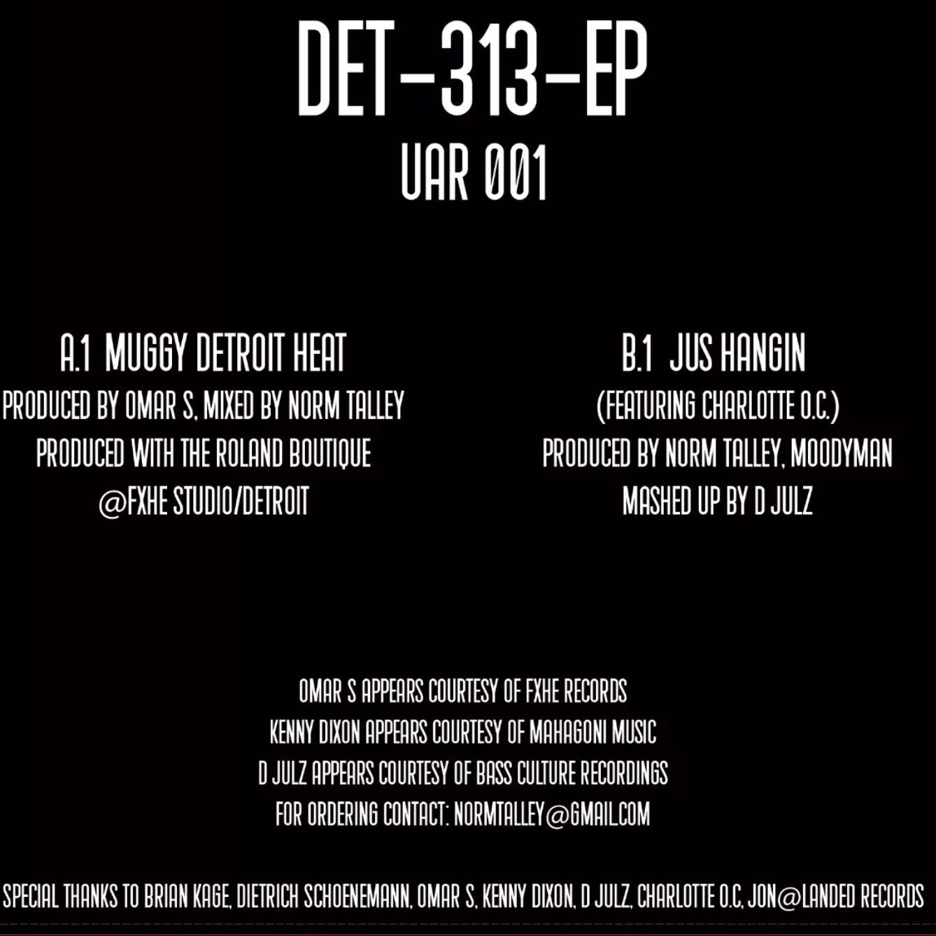 Norm Talley, Moodymann, Omar S* – Det-313-EP