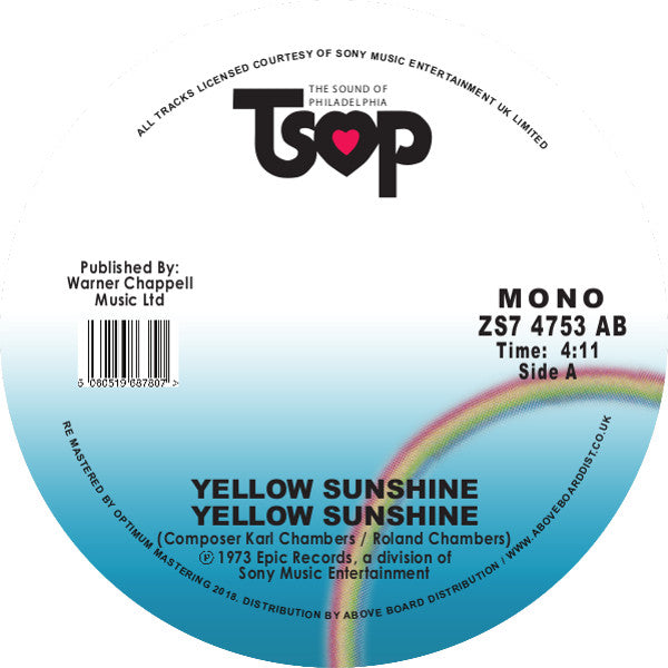 YELLOW SUNSHINE / YELLOW SUNSHINE / DON'T TELL ME LATER GIRL (7 inch)